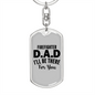 Your Firefighter Dad Keychain Stainless Steel or 18k Gold Dog Tag Keyring-Express Your Love Gifts