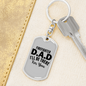Your Firefighter Dad Keychain Stainless Steel or 18k Gold Dog Tag Keyring-Express Your Love Gifts