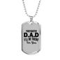 Your Firefighter Dad Necklace Stainless Steel or 18k Gold Dog Tag 24" Chain-Express Your Love Gifts