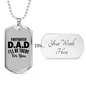 Your Firefighter Dad Necklace Stainless Steel or 18k Gold Dog Tag 24" Chain-Express Your Love Gifts