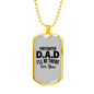 Your Firefighter Dad Necklace Stainless Steel or 18k Gold Dog Tag 24" Chain-Express Your Love Gifts