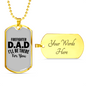 Your Firefighter Dad Necklace Stainless Steel or 18k Gold Dog Tag 24" Chain-Express Your Love Gifts