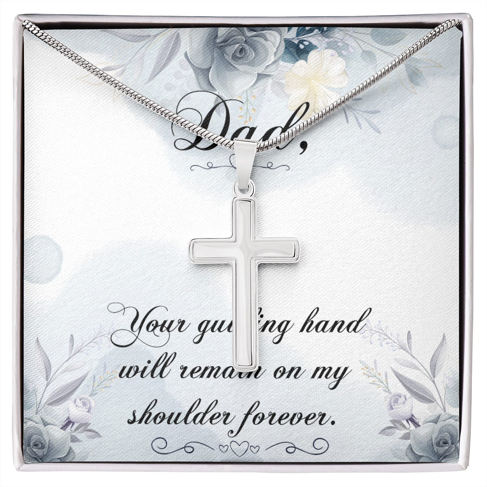 Your Guiding Hand Dad Memorial Gift Dad Memorial Cross Necklace Sympathy Gift Loss of Father Condolence Message Card-Express Your Love Gifts