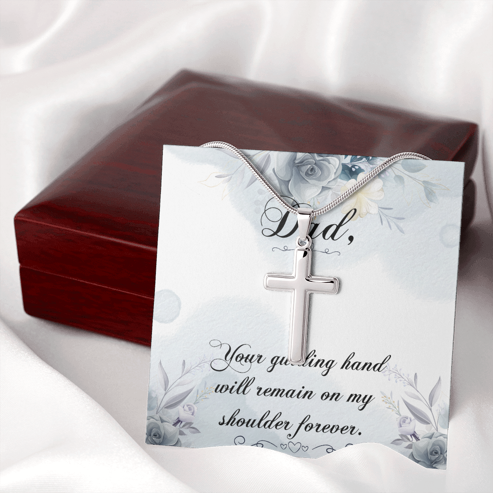 Your Guiding Hand Dad Memorial Gift Dad Memorial Cross Necklace Sympathy Gift Loss of Father Condolence Message Card-Express Your Love Gifts