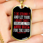 Your Heart Take Courage Psalm 31:24 Necklace Stainless Steel or 18k Gold Dog Tag 24" Chain-Express Your Love Gifts