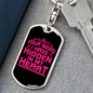 Your Word In My Heart Keychain Stainless Steel or 18k Gold Dog Tag Keyring-Express Your Love Gifts