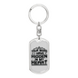 Your Word Keychain Stainless Steel or 18k Gold Dog Tag Keyring-Express Your Love Gifts