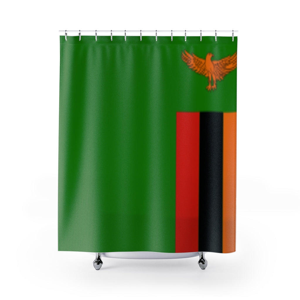 Zambia Flag Stylish Design 71" x 74" Elegant Waterproof Shower Curtain for a Spa-like Bathroom Paradise Exceptional Craftsmanship-Express Your Love Gifts