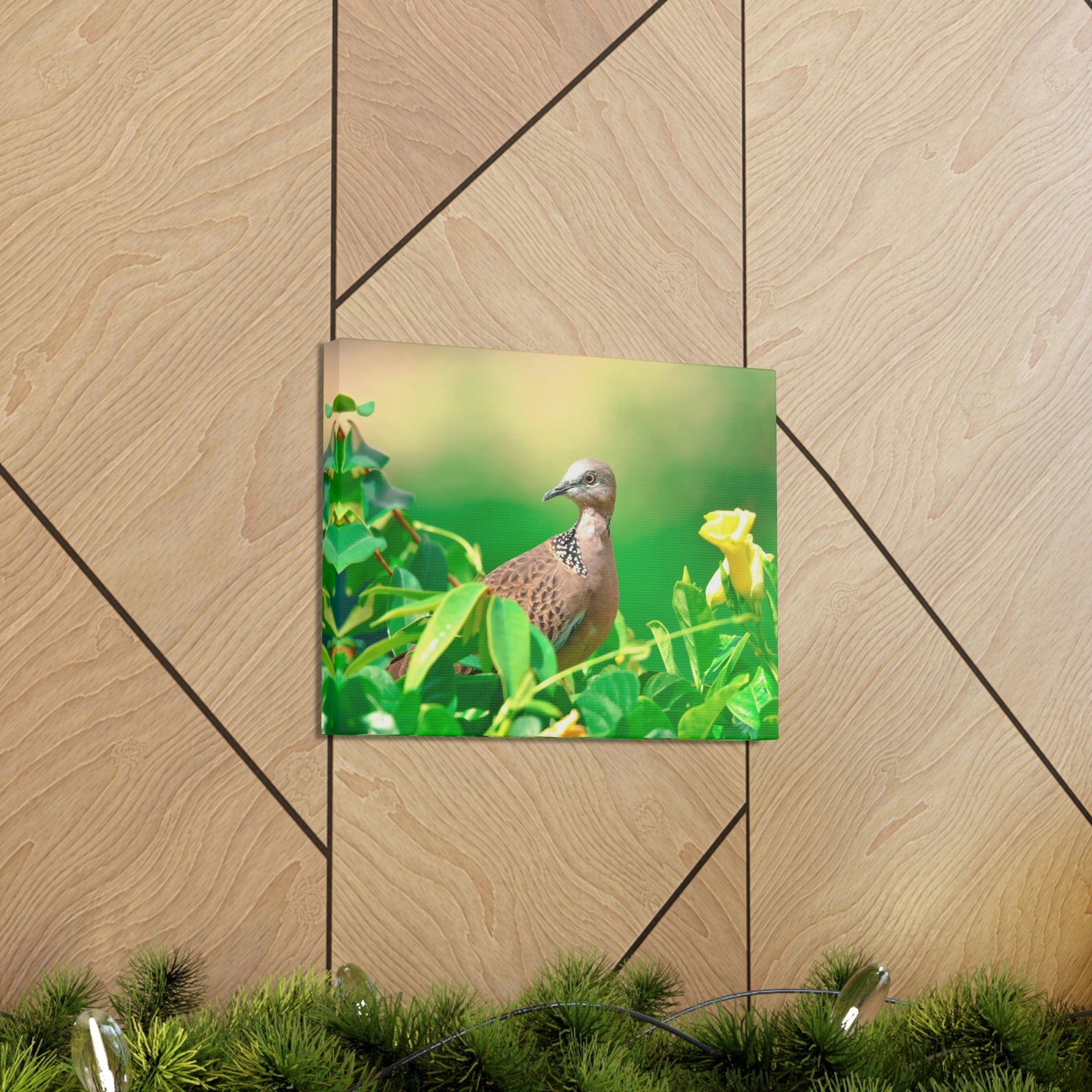 Scripture Walls Zebra Dove on a Plant With a Flower Print Animal Wall Art Wildlife Canvas Prints Wall Art Ready to Hang Unframed-Express Your Love Gifts