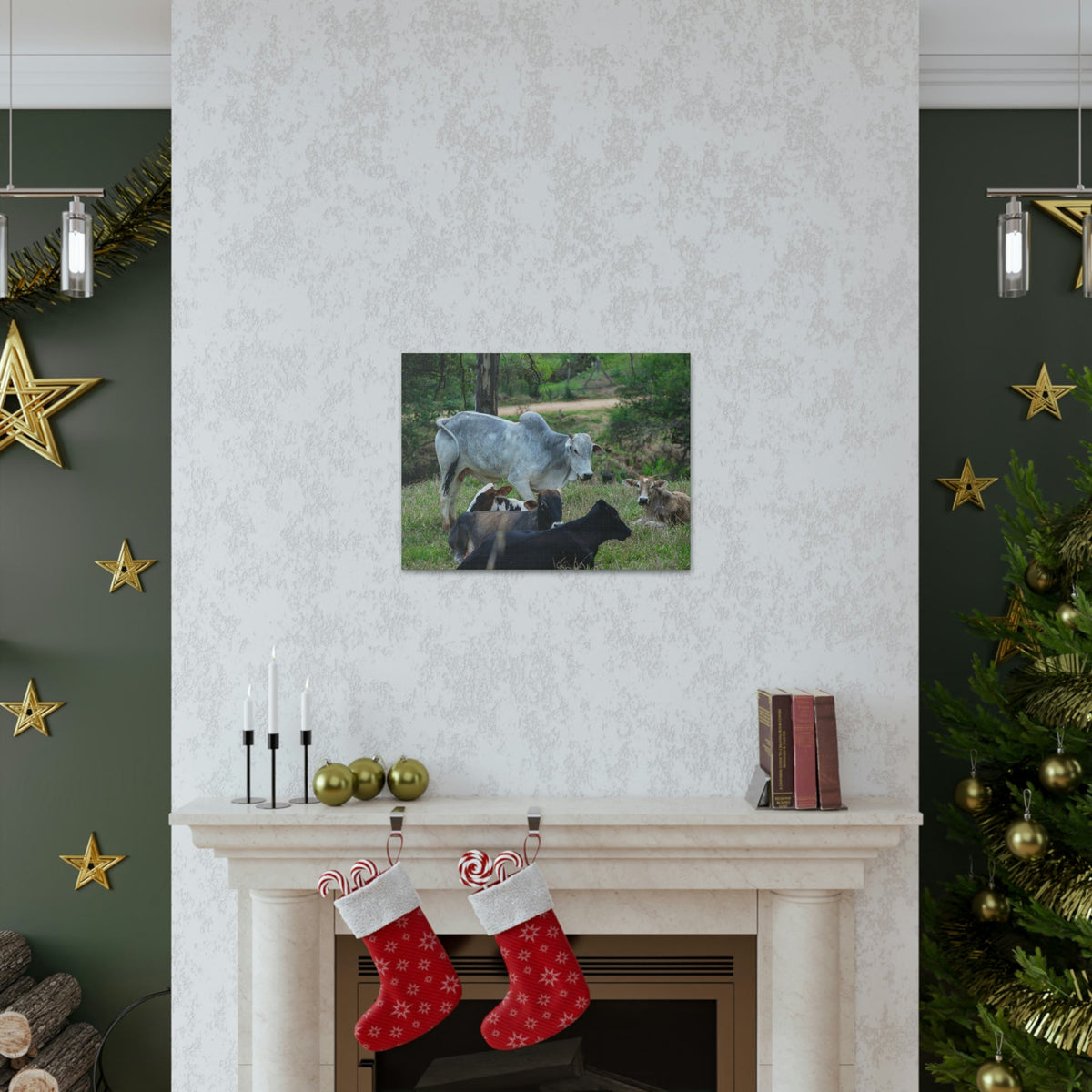 Scripture Walls Zebus Group Zebu Troop Print Animal Wall Art Wildlife Canvas Prints Wall Art Ready to Hang Unframed-Express Your Love Gifts