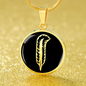 Zeppelin Ma'At Feather Circle Necklace Stainless Steel or 18k Gold 18-22"-Express Your Love Gifts