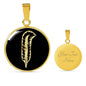 Zeppelin Ma'At Feather Circle Necklace Stainless Steel or 18k Gold 18-22"-Express Your Love Gifts