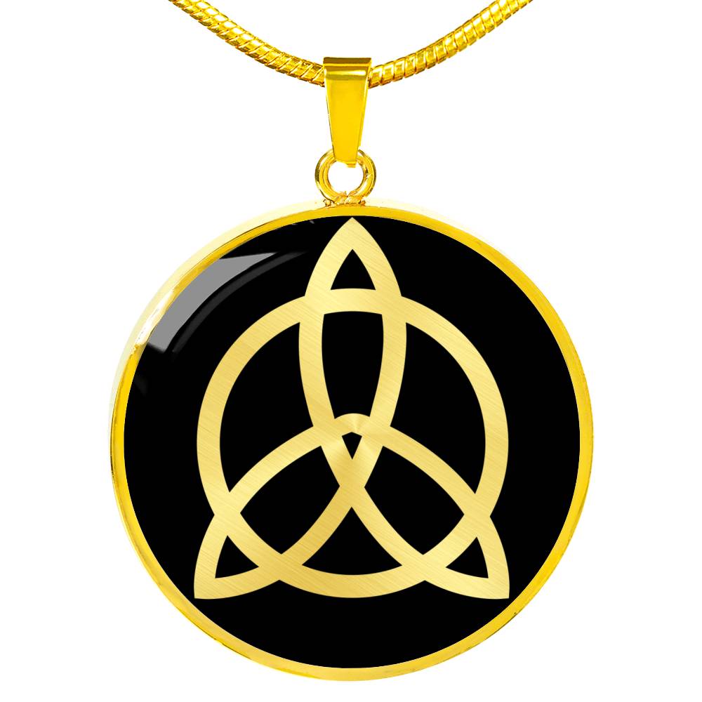 Zeppelin Symbol Celtic Knot Circle Necklace Stainless Steel or 18k Gold 18-22"-Express Your Love Gifts