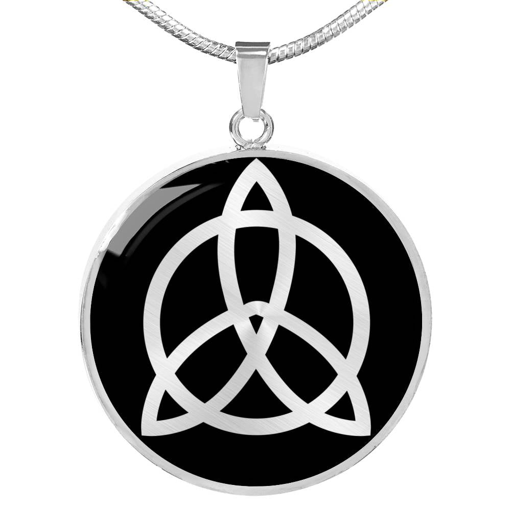 Zeppelin Symbol Celtic Knot Circle Necklace Stainless Steel or 18k Gold 18-22"-Express Your Love Gifts