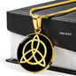 Zeppelin Symbol Celtic Knot Circle Necklace Stainless Steel or 18k Gold 18-22"-Express Your Love Gifts