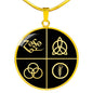 Zeppelin Symbols Circle Necklace Stainless Steel or 18k Gold 18-22"-Express Your Love Gifts