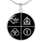 Zeppelin Symbols Circle Necklace Stainless Steel or 18k Gold 18-22"-Express Your Love Gifts