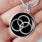 Zeppelin Trinity Symbol Circle Necklace Stainless Steel or 18k Gold 18-22"-Express Your Love Gifts