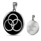Zeppelin Trinity Symbol Circle Necklace Stainless Steel or 18k Gold 18-22"-Express Your Love Gifts