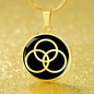 Zeppelin Trinity Symbol Circle Necklace Stainless Steel or 18k Gold 18-22"-Express Your Love Gifts