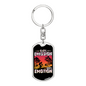 Zero Emission Cycling Keychain Stainless Steel or 18k Gold Dog Tag Keyring-Express Your Love Gifts