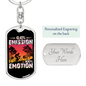 Zero Emission Cycling Keychain Stainless Steel or 18k Gold Dog Tag Keyring-Express Your Love Gifts