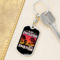 Zero Emission Cycling Keychain Stainless Steel or 18k Gold Dog Tag Keyring-Express Your Love Gifts