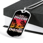 Zero Emission Cycling Necklace Stainless Steel or 18k Gold Dog Tag 24"-Express Your Love Gifts