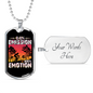 Zero Emission Cycling Necklace Stainless Steel or 18k Gold Dog Tag 24"-Express Your Love Gifts