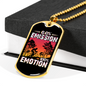 Zero Emission Cycling Necklace Stainless Steel or 18k Gold Dog Tag 24"-Express Your Love Gifts