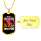 Zero Emission Cycling Necklace Stainless Steel or 18k Gold Dog Tag 24"-Express Your Love Gifts