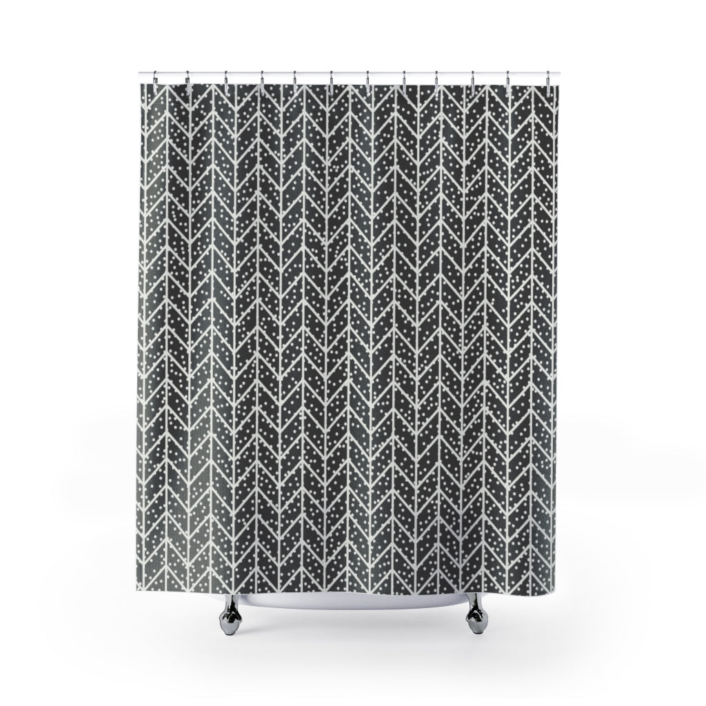 Zigzag Stripes Pattern Stylish Design 71" x 74" Elegant Waterproof Shower Curtain for a Spa-like Bathroom Paradise Exceptional Craftsmanship-Express Your Love Gifts