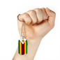 Zimbabwe Flag Necklace Stainless Steel or 18k Gold Dog Tag 24" Chain-Express Your Love Gifts