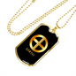Zodiac and Astrology Symbol of the Planet Earth Zodiac Necklace Stainless Steel or 18k Gold Dog Tag 24" Chain-Express Your Love Gifts