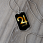 Zodiac and Astrology Symbol of the Planet Jupiter Zodiac Necklace Stainless Steel or 18k Gold Dog Tag 24" Chain-Express Your Love Gifts