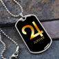 Zodiac and Astrology Symbol of the Planet Jupiter Zodiac Necklace Stainless Steel or 18k Gold Dog Tag 24" Chain-Express Your Love Gifts