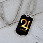 Zodiac and Astrology Symbol of the Planet Jupiter Zodiac Necklace Stainless Steel or 18k Gold Dog Tag 24" Chain-Express Your Love Gifts