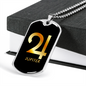 Zodiac and Astrology Symbol of the Planet Jupiter Zodiac Necklace Stainless Steel or 18k Gold Dog Tag 24" Chain-Express Your Love Gifts