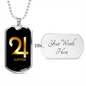 Zodiac and Astrology Symbol of the Planet Jupiter Zodiac Necklace Stainless Steel or 18k Gold Dog Tag 24" Chain-Express Your Love Gifts