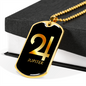 Zodiac and Astrology Symbol of the Planet Jupiter Zodiac Necklace Stainless Steel or 18k Gold Dog Tag 24" Chain-Express Your Love Gifts
