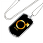 Zodiac and Astrology Symbol of the Planet Mars Zodiac Necklace Stainless Steel or 18k Gold Dog Tag 24" Chain-Express Your Love Gifts