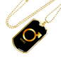 Zodiac and Astrology Symbol of the Planet Mars Zodiac Necklace Stainless Steel or 18k Gold Dog Tag 24" Chain-Express Your Love Gifts