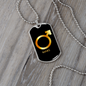 Zodiac and Astrology Symbol of the Planet Mars Zodiac Necklace Stainless Steel or 18k Gold Dog Tag 24" Chain-Express Your Love Gifts