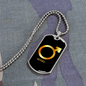 Zodiac and Astrology Symbol of the Planet Mars Zodiac Necklace Stainless Steel or 18k Gold Dog Tag 24" Chain-Express Your Love Gifts