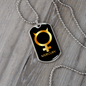 Zodiac and Astrology Symbol of the Planet Mercury Zodiac Necklace Stainless Steel or 18k Gold Dog Tag 24" Chain-Express Your Love Gifts