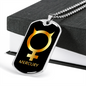 Zodiac and Astrology Symbol of the Planet Mercury Zodiac Necklace Stainless Steel or 18k Gold Dog Tag 24" Chain-Express Your Love Gifts