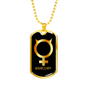 Zodiac and Astrology Symbol of the Planet Mercury Zodiac Necklace Stainless Steel or 18k Gold Dog Tag 24" Chain-Express Your Love Gifts