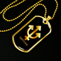 Zodiac and Astrology Symbol of the Planet Neptune Zodiac Necklace Stainless Steel or 18k Gold Dog Tag 24" Chain-Express Your Love Gifts