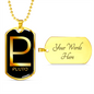 Zodiac and Astrology Symbol of the Planet Pluto Zodiac Necklace Stainless Steel or 18k Gold Dog Tag 24" Chain-Express Your Love Gifts