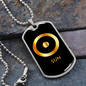 Zodiac and Astrology Symbol of the Planet Sun Zodiac Necklace Stainless Steel or 18k Gold Dog Tag 24" Chain-Express Your Love Gifts